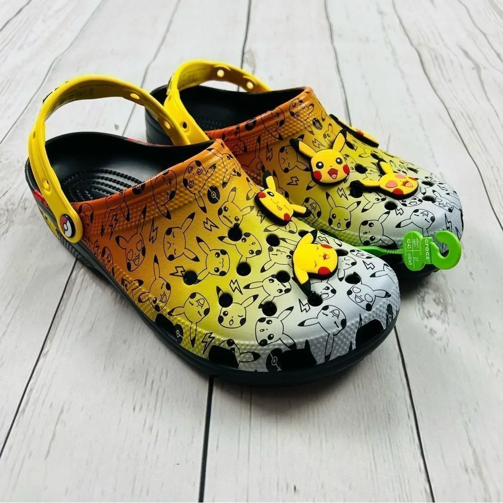 CROCS X Pokemon Pikachu Classic Clog w/ Jibbitz Mens Size 9 Womens Size 11
